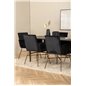 Uno Dining Table - Black / Black Veneer+Pippi Chair - Distressed Copper / Black Velvet_6