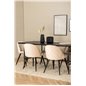 Uno Dining Table - Black / Black Veneer+Velvet Stitches Chair - Black / Beige Velvet_6