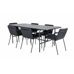 Uno Dining Table - Black / Black Veneer+Tvist Chair - Black / Black PU_6