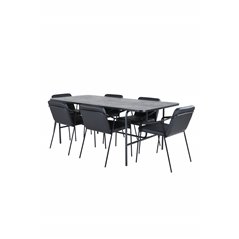 Uno ruokapöytä - musta / musta viilu + Tvist-tuoli - musta / musta PU_6