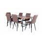 Uno Dining Table - Black / Walnut Veneer+Windu Lyx Chair - Black / Brown Micro Fibre_6