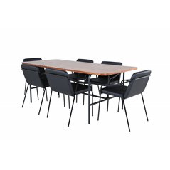 Uno Dining Table - Black / Walnut Veneer+Tvist Chair - Black / Black PU_6