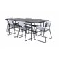 Uno Dining Table - Black / Black Veneer+Kenth Chair - Black / Light Grey Velvet_6