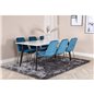 Polar Dining Table - 180*90*H75 - White / Black, Muce Dining Chair - Black Legs - Blue Velvet_6