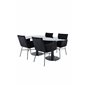 Pillan Oval Dining Table , Black Black Glass Marble+Pippi Chair , Black Black Velvet_4