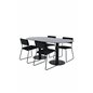 Pillan Ovalt spisebord, sort sort glasmarmor + Kenth stol, sort sort fløjl_4