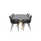 Piazza Dining Table - 180*90*75 - Spraystone / Oak, Polar Dining Chair - Black / Black_6