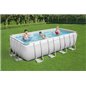 Ovanmarkspool Bestway Power Steel Pool 488x244x122 cm Rektangulär med Stålram, Sandfilterpump & Stege