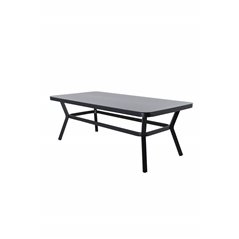 Virya matbord - svart Aluminium / grå glas - stort bord
