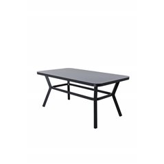 Virya Dining Table - BLACK Alu / Grey Glass - small table