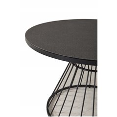 Tropea Dining Table - Black Steel / Grey Spray Glass