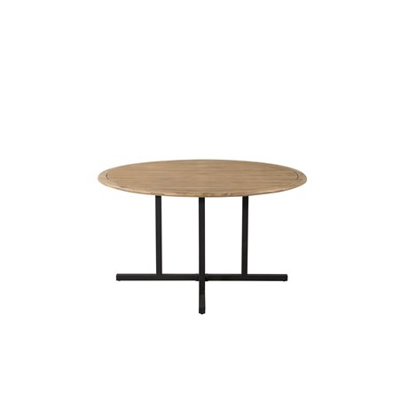 Cruz Dining table - Black Steel / Acacia (teak look) ø140cm