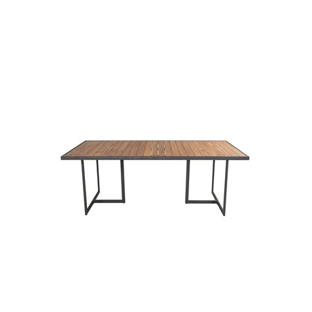 Khung spisebord - sort stål / akacie (te-look) - 200 * 100 cm
