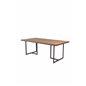 Khung spisebord - sort stål / akacie (te-look) - 200 * 100 cm