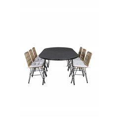 Viga Dining Table - Black Steel / Grey Spray Jäätelö - 200*100cm