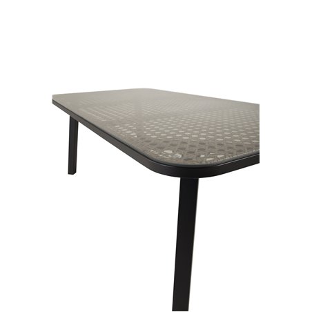Paola matbord - svart stål / naturvicker - 200 * 100