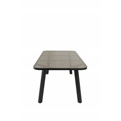 Paola Dining Table - Black Steel / Nature Wicker - 200*100