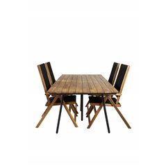 Chan Dining Table - Black Steel / Acacia