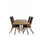 Chan matbord - svart stål / akacia (teak look) - 200cm
