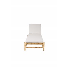 Cane sun lounge - Bamboo / Grey Cushion