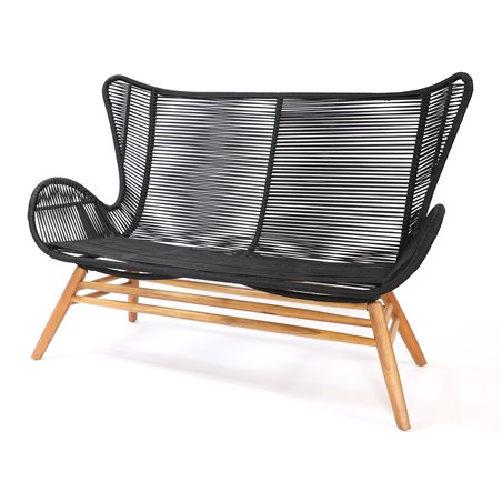 Tingeling Bench Chair - Black Rope / Acacia