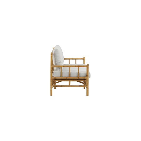 Cane 3-seat sofa - Bamboo / Grey Cushion