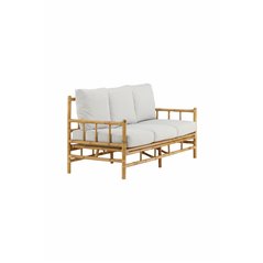 Cane 3-seat sofa - Bamboo / Grey Cushion