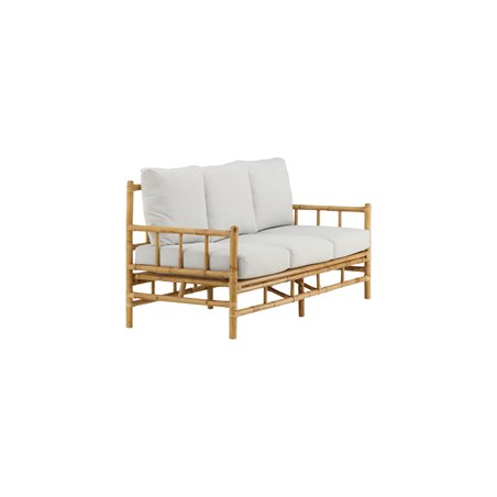 Cane 3-personers sofa - Bambus / Grå pude