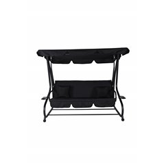 Malaga 3 Seater Swing Bed Black Frame / Black Cushion