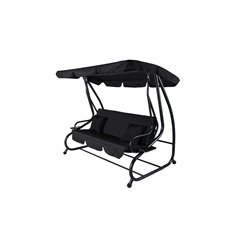 Malaga 3-seater swing Bed black frame/black cushion