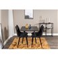 Dipp Dining Table - 120 cm - Black Veneer - Black Legs w, Brass dipp, Polar Dining Chair - Black Legs - Black Fabric_4