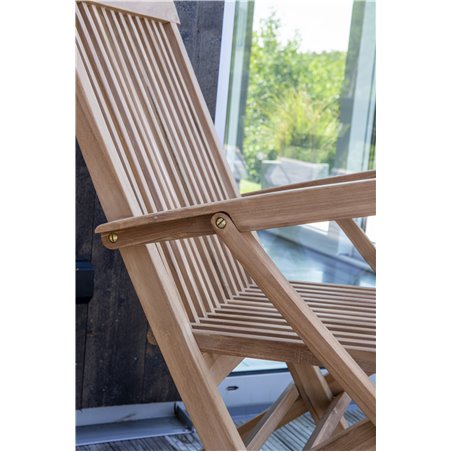 Kenya Round Cofee Table ø70 cm - Teak, Kenya Folding Chair - With Armrest