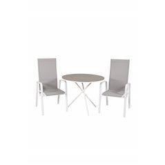 Parma Café Table ø90 - White/Grey, Copacabana Valkoinen/Grey_2