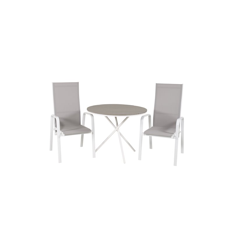 Parma Café Table ø90 - White/Grey, Copacabana Valkoinen/Grey_2