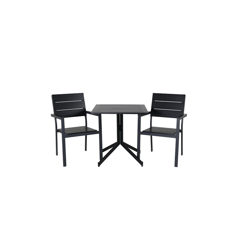 Way-kahvilapöytä 70 *70, Level Chair (pinottava) - Musta Alu / Musta Aintwood_2