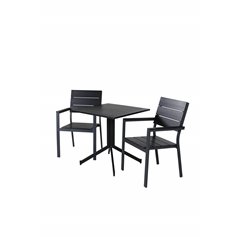 Way café table 70*70, Levels Chair (stackable) - Black Alu / Black Aintwood_2