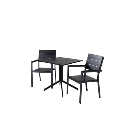 Way Café Tabell 70 * 70, nivåer stol (stapelbar) - svart Aluminium / svart aintwood_2
