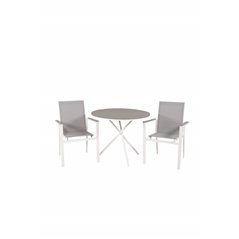 Parma Café Table ø90 - White/Grey, Parma Chair - White/Grey_2