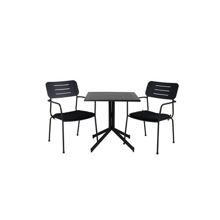 Way Café tabell 70 * 70, Nicke matsal stol w, armstöd - svart stål_2