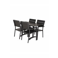 Denver 70*120 Black/Black, Levels Chair (stackable) - Black Alu / Black Aintwood_4