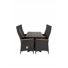 Denver 70*120 Black/Black, Padova Chair (Recliner) - Black/Teak_4