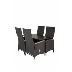 Denver 70*120 Black/Black, Padova Chair (Recliner) - Black/Teak_4