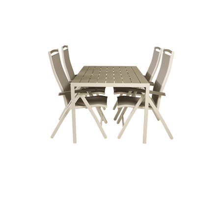 Break Table 150*90 - White/Grey, Albany 5:pos Chair - White/Grey_4