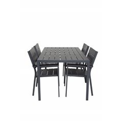 Break Table 150*90 - Black/Black, Levels Chair (stackable) - Black Alu / Black Aintwood_4