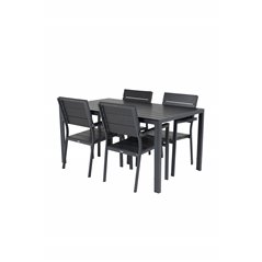 Break Table 150*90 - Black/Black, Levels Chair (stackable) - Black Alu / Black Aintwood_4