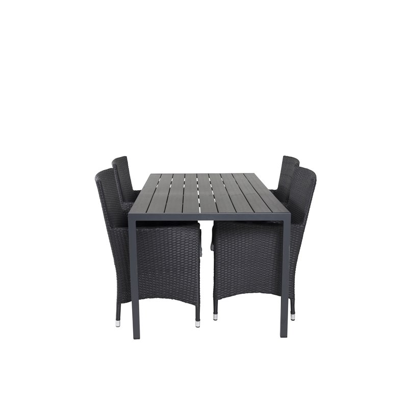 Break pöytä 150*90 Black/Black, Malin Armchair - Black/Grey