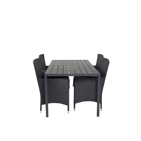 Break Table 150*90 - Black/Black, Malin Armchair - Black/Grey_4