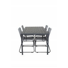 Break Table 150*90 - Black/Black, Lindos Chair - Black/Grey_4