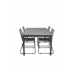 Levels Table 160/240 - Black/Grey, Lindos Chair - Black/Grey_4