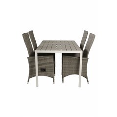 Break pöytä 150*90 – Valkoinen/Grey, Padova-tuoli (Recliner)